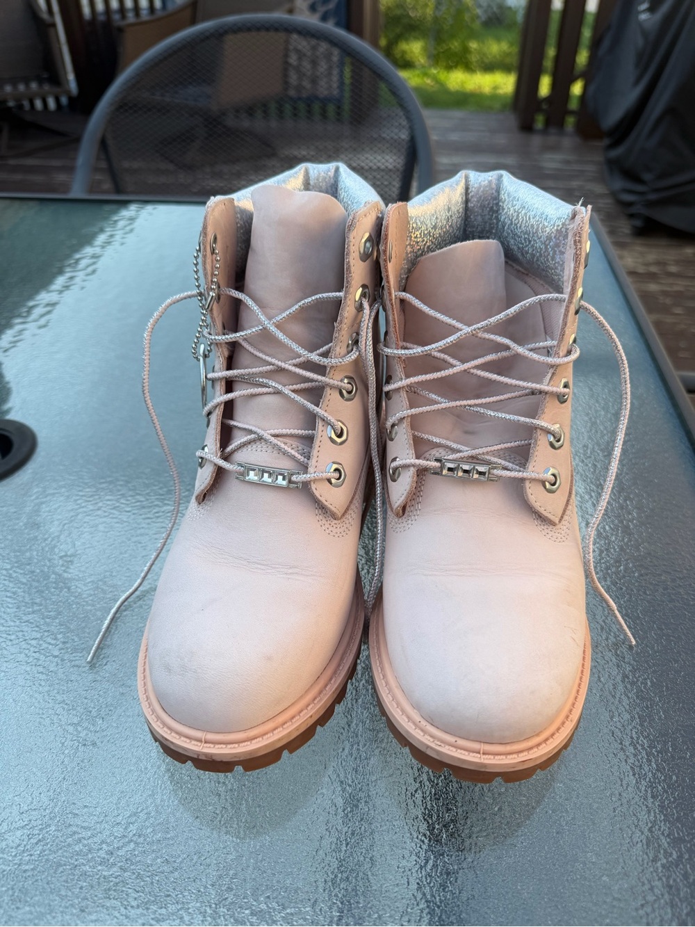 Timberland Women's Lace-Up Boots in Blush Pink